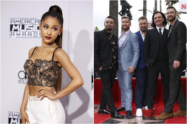 Ariana Grande with NSYNC band