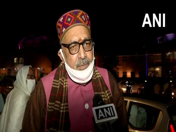 Union Minister Giriraj Singh talking to ANI outside Parliament on Friday. (Photo/ANI)