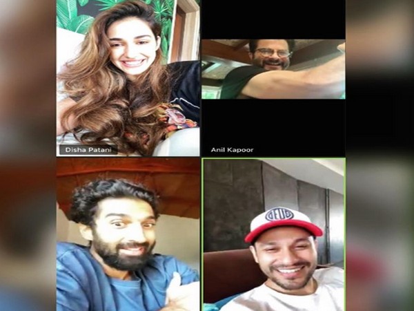 Group video call of 'Malang' actors Disha Patani, Aditya Roy Kapur, Anil Kapoor, and Kunal Khemu (Image Source: Instagram)