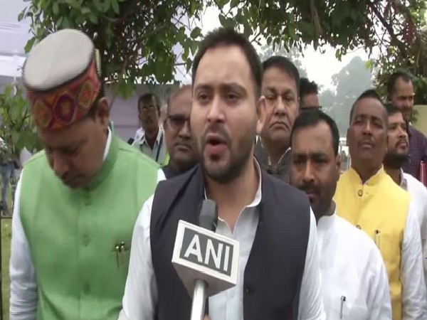 Rashtriya Janata-Dal leader Tejaswi Yadav spoke to ANI on Monday in Patna, Bihar. Photo/ANI