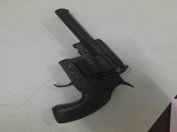 The recovered country-made pistol at Bhubaneswar airport. 