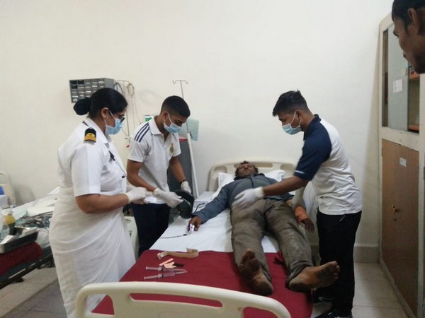 Man undegoing treatment in a government hospital in Gujarat's Okhla. (Twitter/pictures)