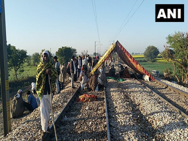 Gujjar reservation stir on Railway tracks in Sawai Madhopur on Saturday