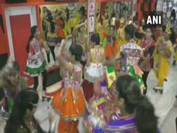 Children are practicing for Garba dance on roller stakes at an academy here. (Photo/ANI)