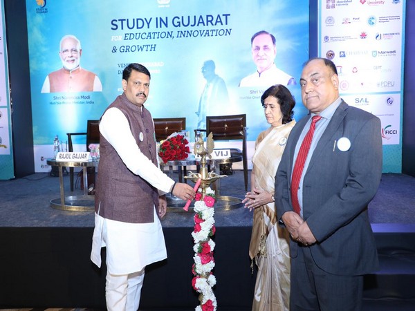 Ganpatsinh Vasava, Gujarat's Forests and Tribal Welfare Department Minister, inaugurating 'Study in Gujarat' campaign in Hyderabad on Wednesday. Photo/ANI