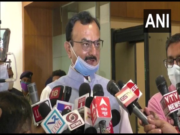 Gujarat Home Minister Pradipsinh Jadeja speaking to media on Monday. (Photo/ANI)