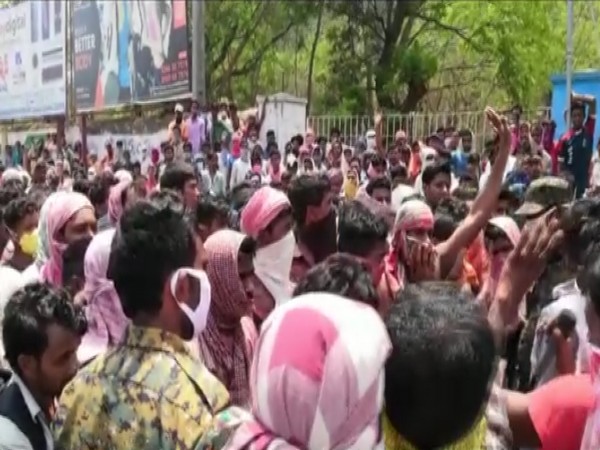 Visual from the protest in Guntur.