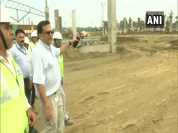 Govind Mohan, Additional Secretary, Union Home Ministry, inspecting the work for Kartarpur corridor in Gurdaspur on Monday. 
