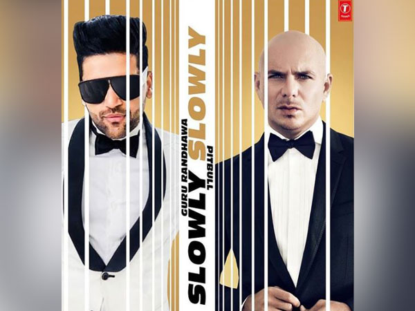 Guru Randhawa and Pitbull on the cover of their song 'Slowly Slowly'