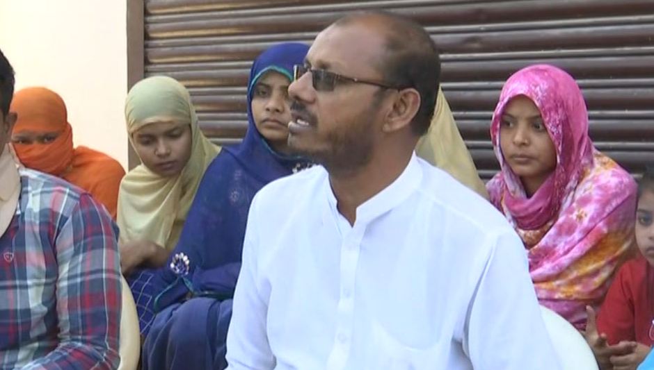 Victim of Gurugram mob attack case talking to media personnel in Gurugram on Monday