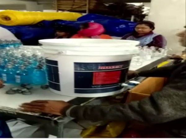 Fake hand sanitizer manufacturing company busted in Gurugram on Thursday. Photo/ANI