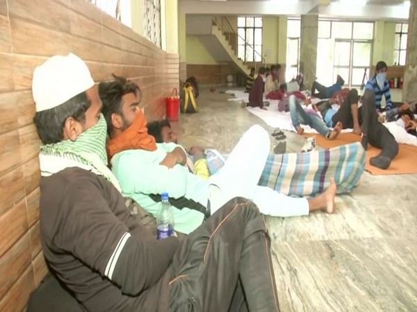 A visual of the people at the relief centre in Gurugram. Photo/ANI 