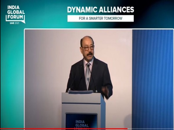 Foreign Secretary Harsh Vardhan Shringla speaking at India Global Forum 2021 in Dubai