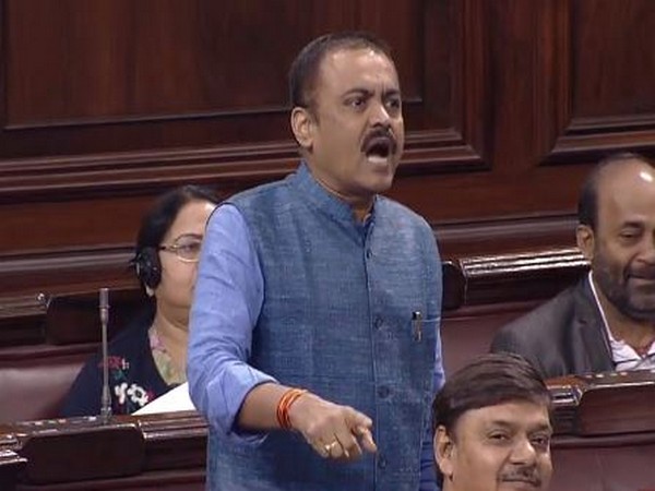 BJP MP GVL Narasimha Rao speaking in Rajya Sabha on Tuesday. Photo/RSTV