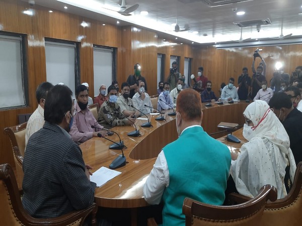 Union Minority Affairs Minister Mukhtar Abbas Naqvi during the meeting in Mumbai on Thursday. (Photo/ANI)