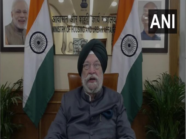 Union Minister Hardeep Singh Puri at the video conference on Wednesday.