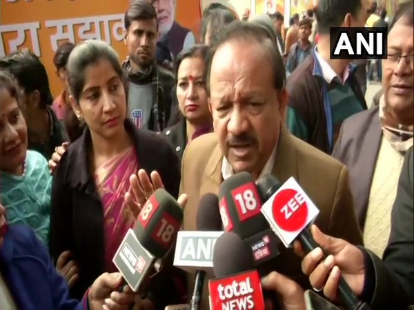 Union Health Minister Harsh Vardhan speaking to media in New Delhi on Thursday. Photo/ANI