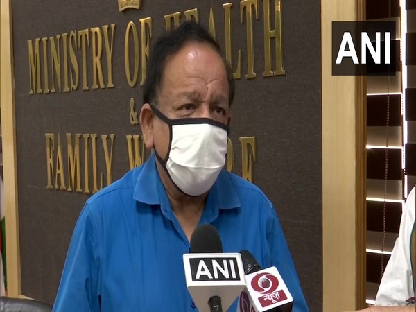 Union Health Minister Dr Harsh Vardhan speaking to media in New Delhi on Tuesday. Photo/ANI