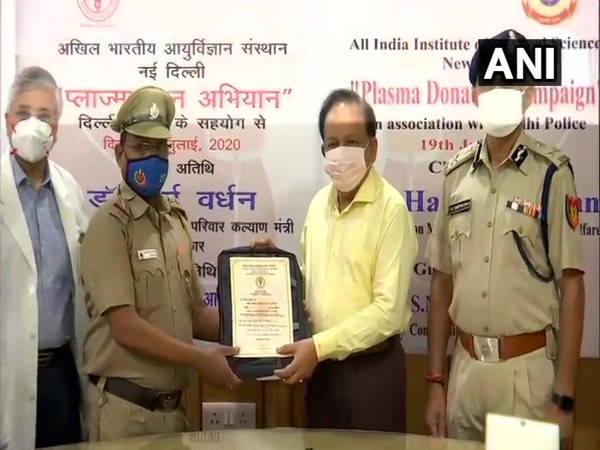 Union Health Minister Dr Harsh Vardhan on Sunday launched 'Plasma Donation Campaign' in association with Delhi Police at AIIMS.
