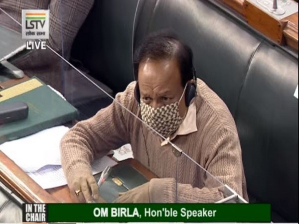 Union Health Minister Dr Harsh Vardhan in Lok Sabha on Friday. (Photo/ANI)