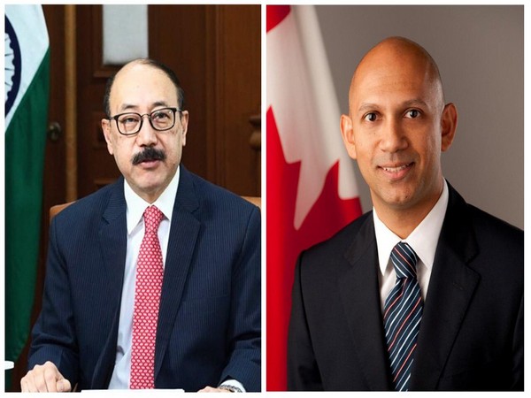 Foreign Secretary Harsh Vardhan Shringla and Canadian High Commissioner Nadir Patel (Photo Credit: Twitter)