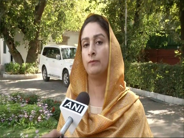 Union Minister Harsimrat Kaur Badal while speaking to ANI in New Delhi on Thursday. Photo/ANI