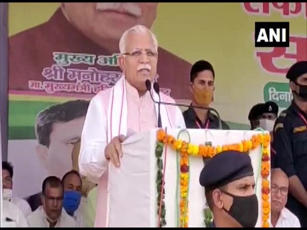 Haryana Chief Minister Manohar Lal Khattar at the event on Sunday. 