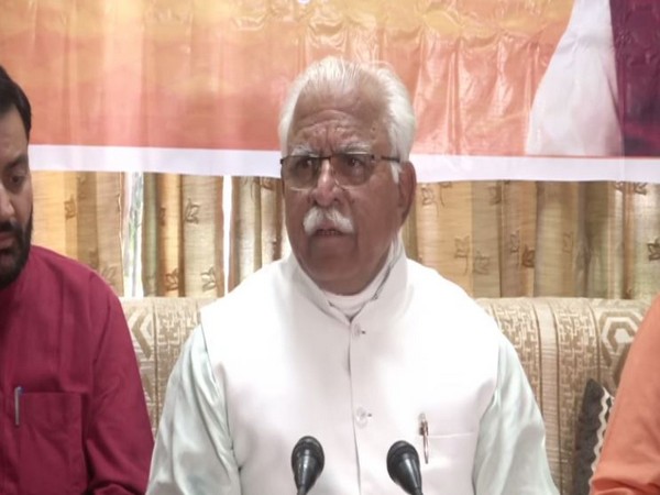 Chief Minister Manohar Lal Khattar speaking at the press conference in Bhiwani, Haryana on Monday. Photo/ANI