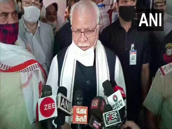 Haryana Chief Minister Manohar Lal Khattar speaking to reporters in Rohtak on Friday.
