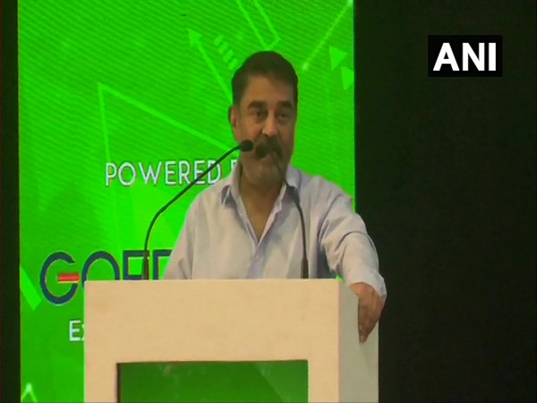 Kamal Haasan speaking at 'Yescon 2020' in Madurai, Tamil Nadu on Saturday. 
