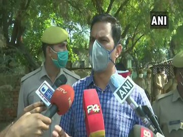 Sadar SDM Prem Prakash speaking to media on Saturday. 