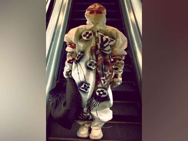 The suit had the logo of Louis Vuitton spray-painted on it alongside motifs (Picture Courtesy: Instagram)