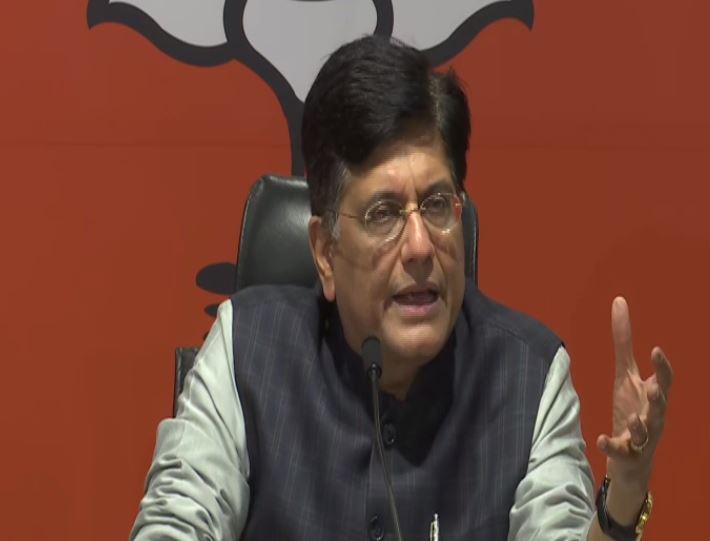 Union Railway Minister Piyush Goyal during a press conference in New Delhi on Thursday. Photo/ANI