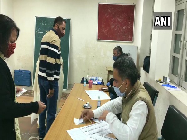 oting underway for municipal corporation elections in Dharamshala. (Photo/ANI)