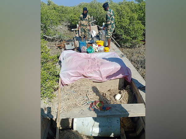 Seized Pakistani boat by BSF in Bhuj (Photo/ANI)