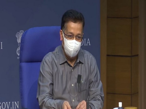 Union Health Secretary Rajesh Bhushan speaking to reporters in New Delhi on Tuesday. [Photo/ANI]