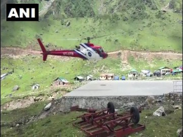A helicopter operating in the Kedarnath area. [Photo/ANI]