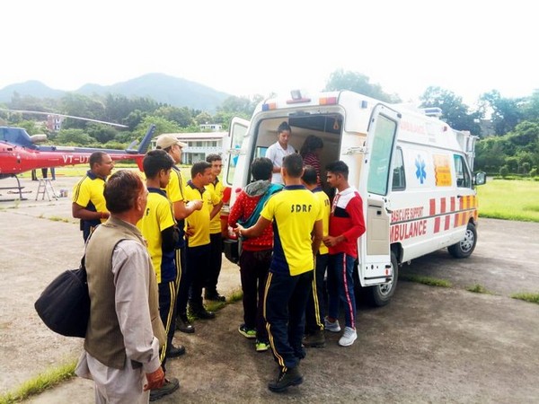 Two pregnant women rescued from cloudburst hit Arakot on Friday. Photo/ANI