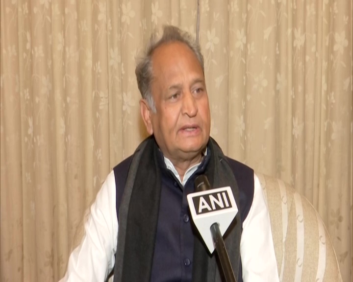 Rajasthan Chief Minister Ashok Gehlot speaking to ANI in Mumbai on Sunday. Photo/ANI