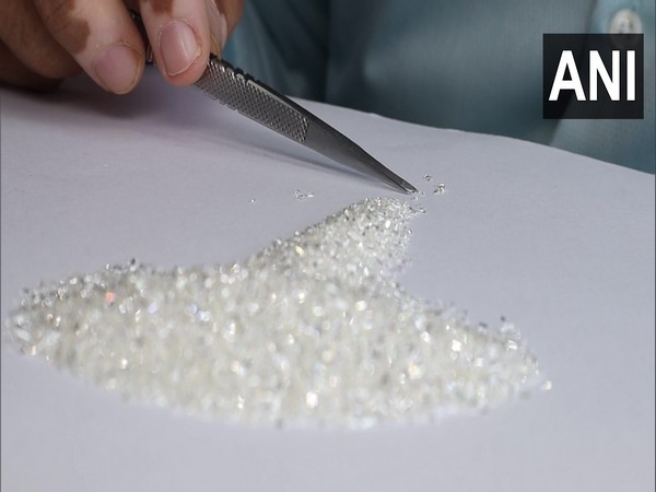 Diamond being polished in Surat.