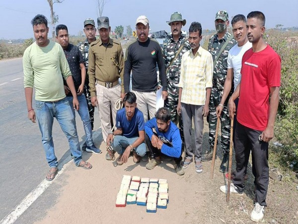 Visual of heroin seized in Assam's Karimganj district (Photo/ANI)