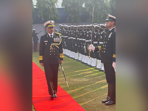 Coast Guard chief Virender Singh Pathania receiving Guard of Honour (Photo/ANI)