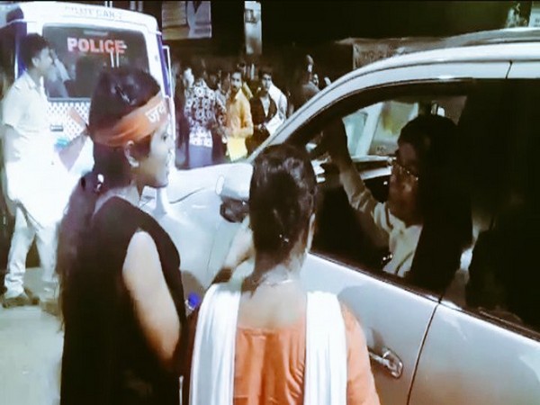 Union Minister of State Subhas Sarkar's convoy attaced by unknown miscreants (Photo/ANI)