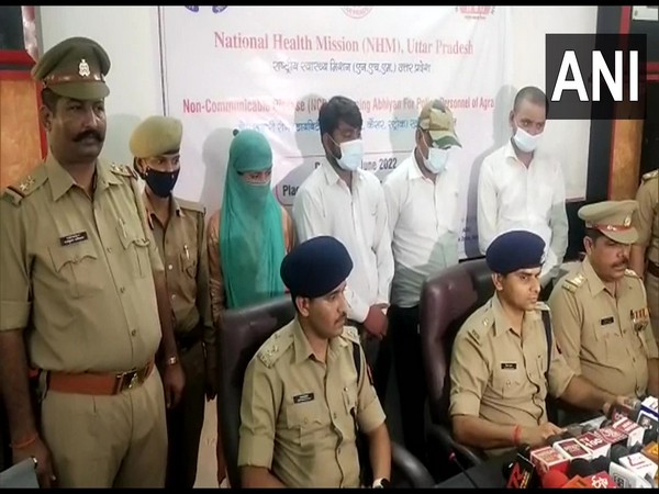Woman and three lawyers were arrested for allegedly extorting money in Agra, UP (Photo/ANI)