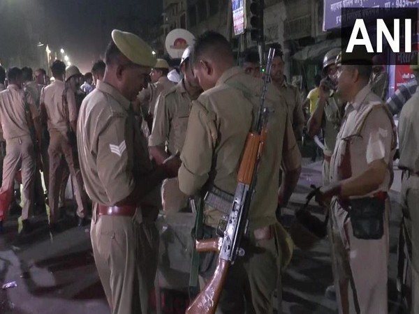 Visual of Security deployed in Kanpur (Photo/ANI)