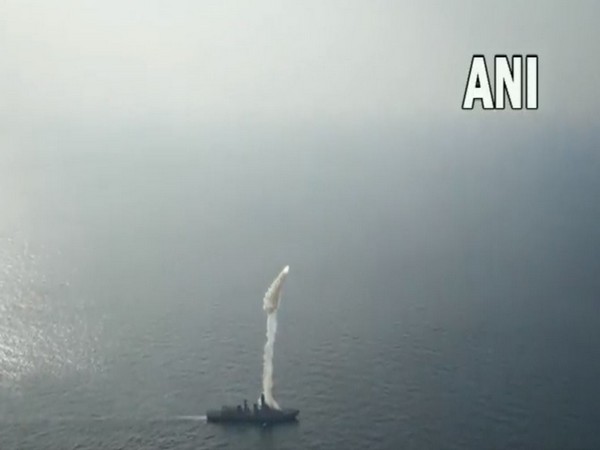 INS Visakhapatnam conducts test firing of BrahMos supersonic cruise missile (Photo/ANI)
