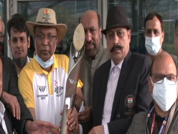 CWG Officials handing over CWG baton to IOA officials 