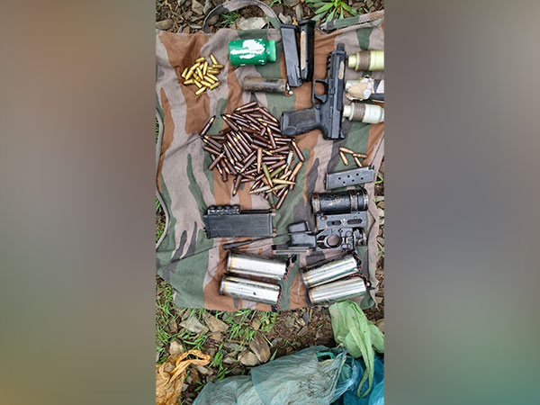 Arms, ammunition and grenades recovered from Rajouri in J-K (Photo/ANI)