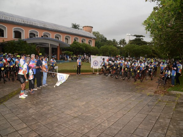 Visual of the cycling event in Panaji (Photo/ANI)