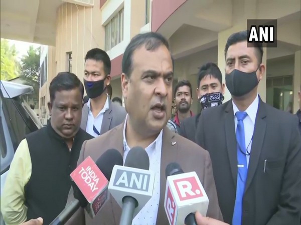 Assam Minister Himanta Biswa Sarma speaking to media on Monday. (Photo/ANI)